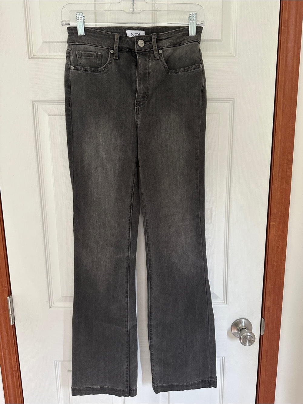 NYDJ Women's Barbara Bootcut Charcoal Black Jeans QVC